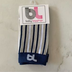 Baby leggings NWT Blue Beige White Stripes Unisex One Size